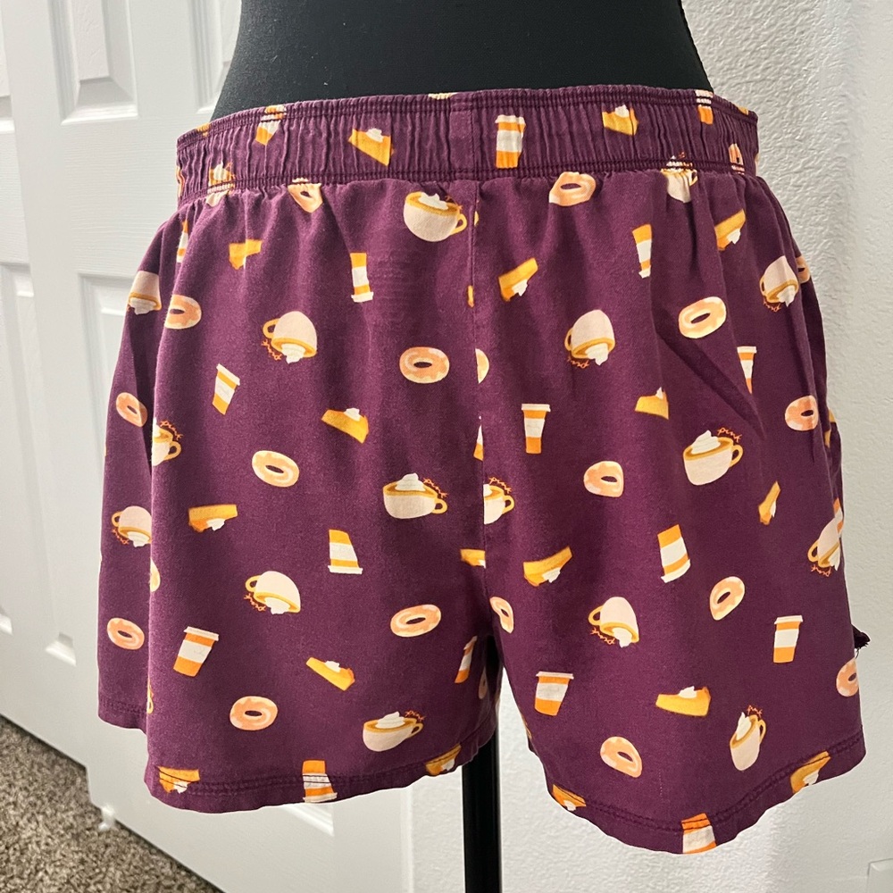 PINK Purple Coffee and Donut Print Pajama Pants